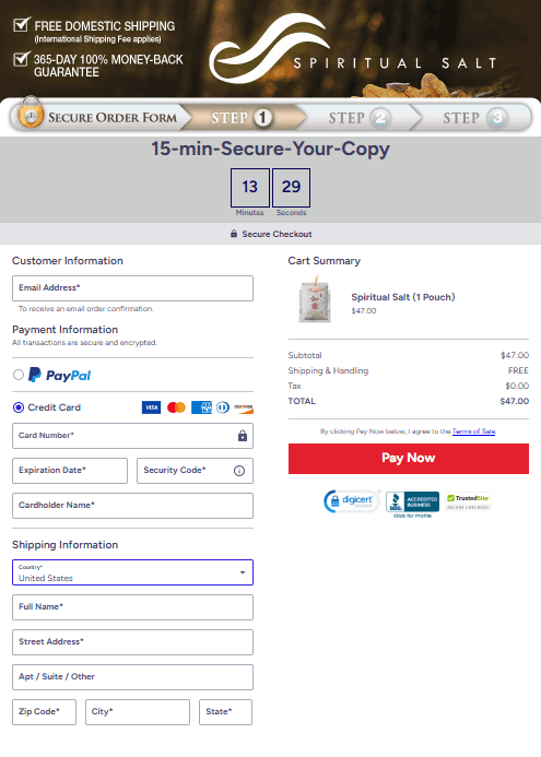 The Money Script Original Checkout Page